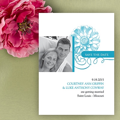 Flower Save The Date Card - Palm