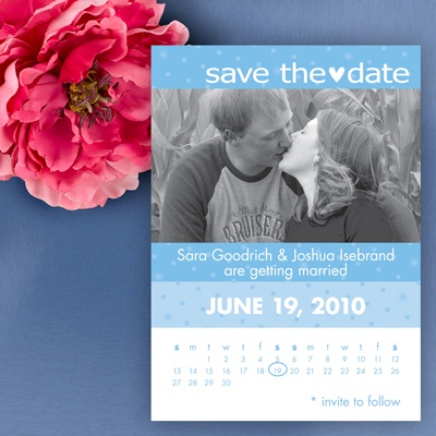Calendar Save The Date Card - Cornflower