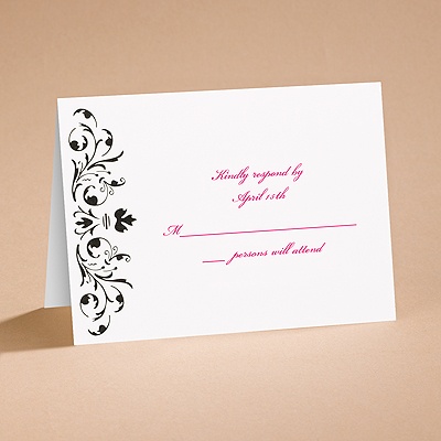 Bow Tie Ebony - Respond Card and Envelope