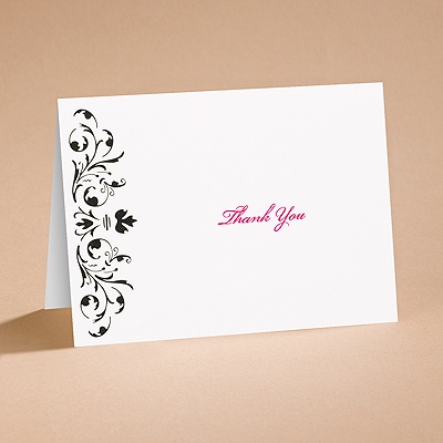 Bow Tie Ebony - Thank You Card and Envelope
