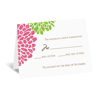 It Takes Two ( Pink and Green) - Respond Card and Envelope