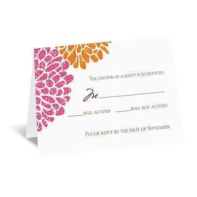 It Takes Two ( Pink and Orange) - Respond Card and Envelope
