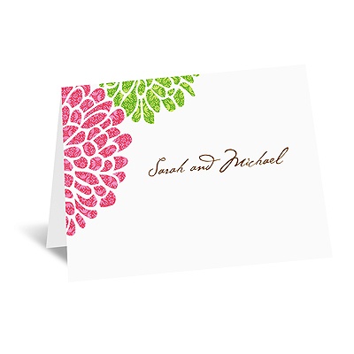 It Takes Two ( Pink and Green) - Note Card and Envelope