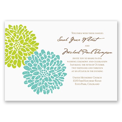It Takes Two ( Blue and Green) - Invitation