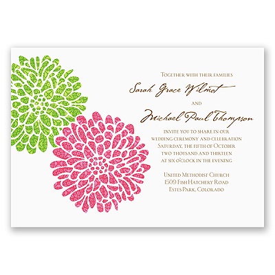 It Takes Two ( Pink and Green) - Invitation