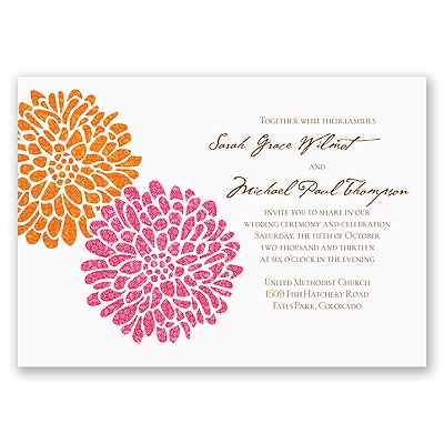 It Takes Two ( Pink and Orange) - Invitation