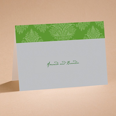Chic Damask (Grass) - Note Card and Envelope