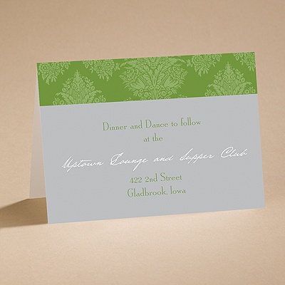 Chic Damask (Grass) - Reception Card