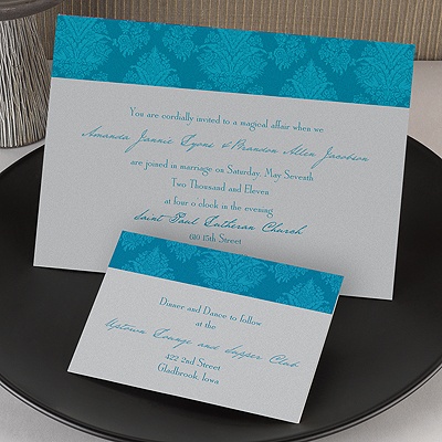 Chic Damask - Invitation - Blue