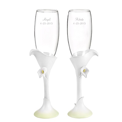 Calla Lily Toasting Flutes