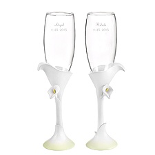 Calla Lily Toasting Flutes