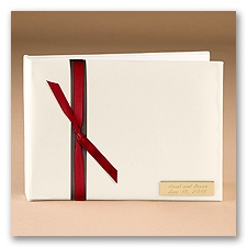 Ecru Satin Guest Book