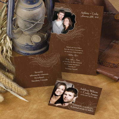 Country Chic - Bark - Invitation
