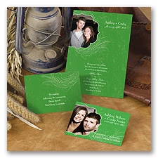 Country Chic - Kelly Green - Invitation