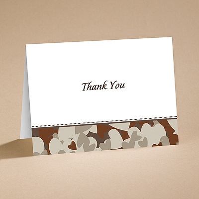 Hunt for Love - Brown Camouflage - Ecru Thank You Folder and Envelope