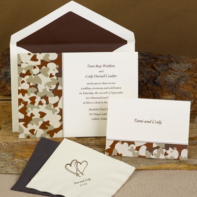 Hunt for Love Invitation - Brown Camouflage