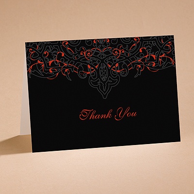 Dramatic Black - Thank You Folder with Verse and Envelope