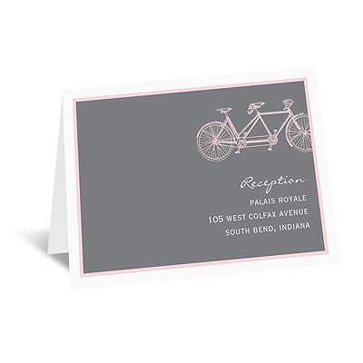 Bicycle Built for Two - Pink - Reception Card