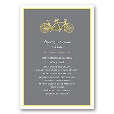 Bicycle Built for Two - Yellow Invitation
