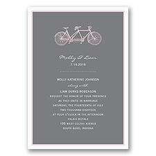 Bicycle Built for Two - Pink Invitation