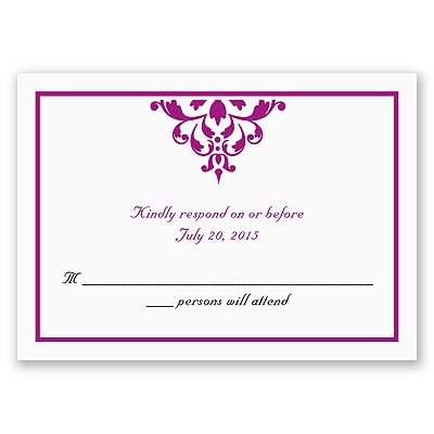Damask Accents - Response Card and Envelope