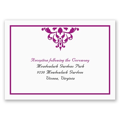 Damask Accents - Reception Card