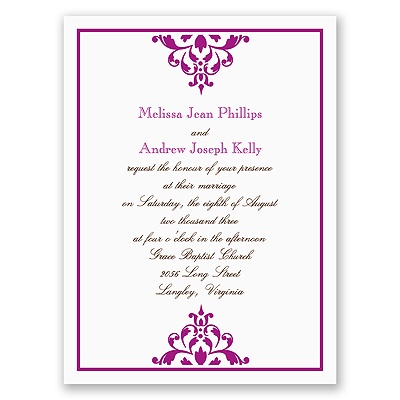 Damask Accents - Petite Invitation