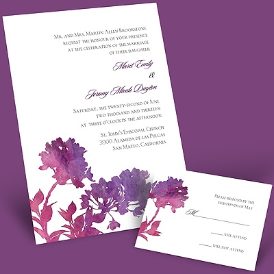 Purple Spring Flowers - Invitation