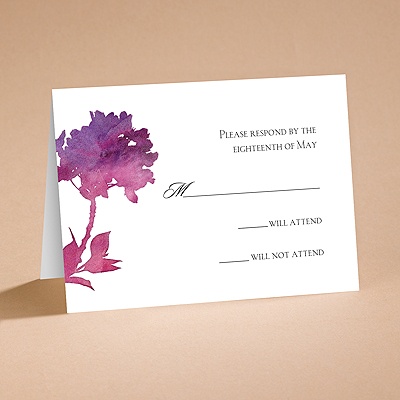 Purple Spring Flowers - Respond Card and Envelope