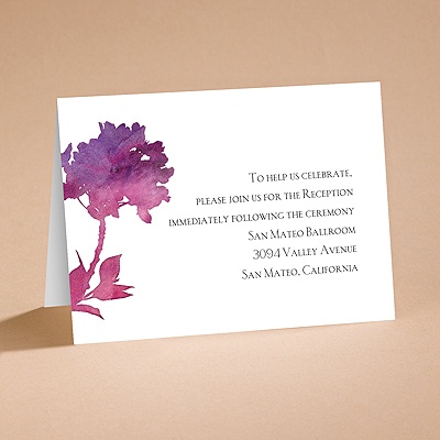 Purple Spring Flowers - Reception Card