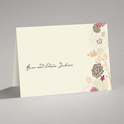 Blossoming Autumn - Thank You Card and Envelope