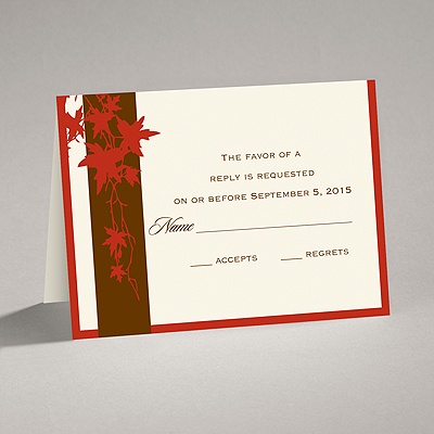 Band of Leaves - Red - Response Card and Envelope