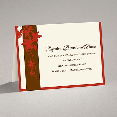 Band of Leaves - Red - Reception Card