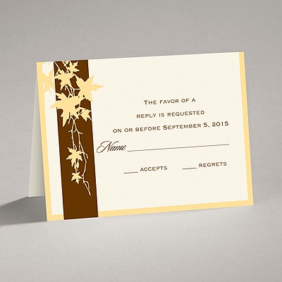 Band of Leaves - Yellow - Response Card and Envelope