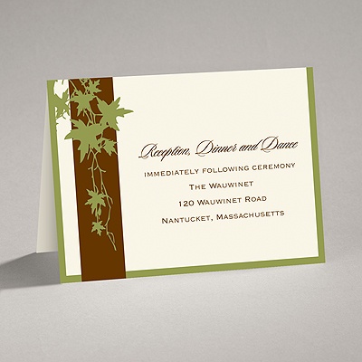Band of Leaves - Green - Reception Card