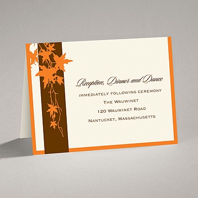 Band of Leaves - Orange - Reception Card