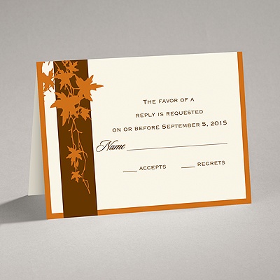 Band of Leaves - Terra Cotta - Response Card and Envelope