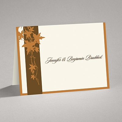 Band of Leaves - Terra Cotta - Thank You Card and Envelope
