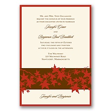 Band of Leaves - Red - Invitation