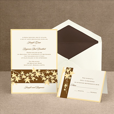 Band of Leaves - Yellow - Invitation
