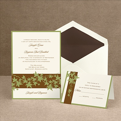 Band of Leaves - Green - Invitation