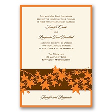 Band of Leaves - Orange - Invitation