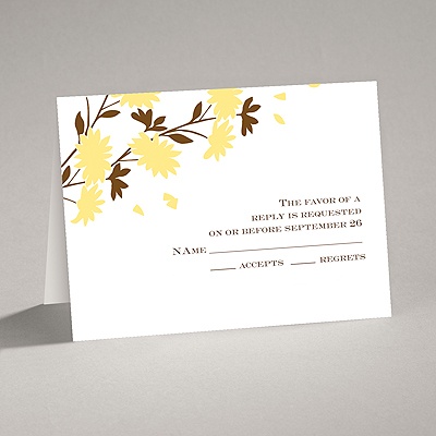 Golden Fall Flowers - Response Card and Envelope