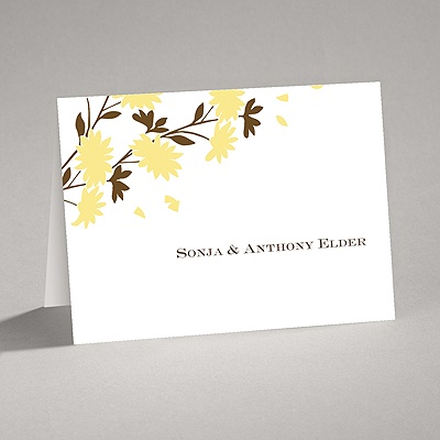 Golden Fall Flowers - Thank You Card and Envelope