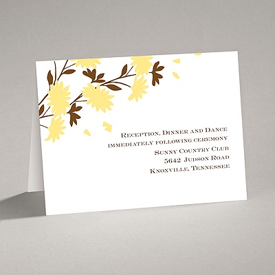 Golden Fall Flowers - Reception Card
