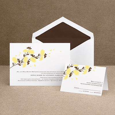 Golden Fall Flowers - Invitation