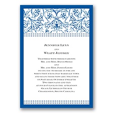 Filigree Flowers - Sapphire Blue - Invitation