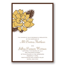 Feathered Flower - Taupe - Invitation