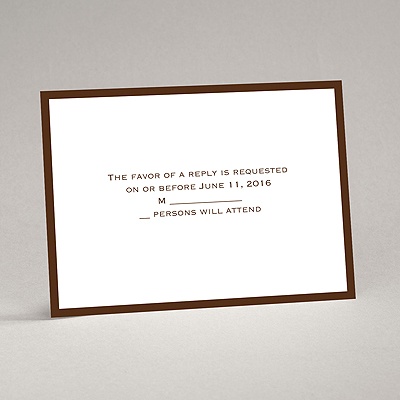Feathered Flower - Taupe - Response Card and Envelope
