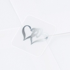 Blank Silver Hearts Wedding Seal